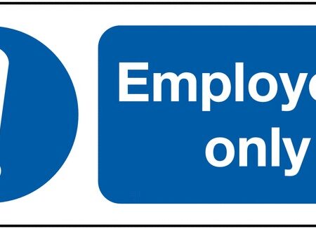PH01419R - 100x250mm Employees Only - Rigid