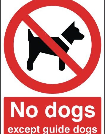 PH02851R - 210x148mm No Dogs Except Guide Dogs - Rigid