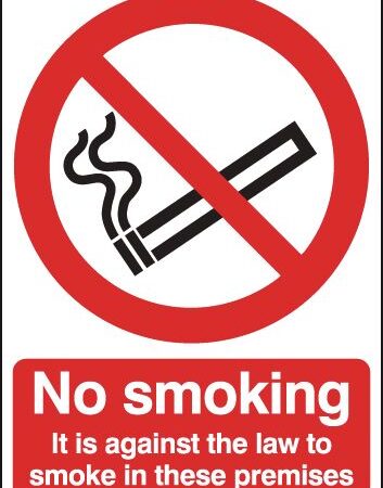 PH05049S - 420x297mm No Smoking It Is Against The Law - Self Adhesive