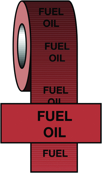 PIT51 - 50mmx33m Fuel Oil BS Pipeline Marking & Identification Tape