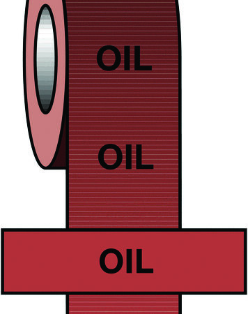 PIT53 - 50mmx33m Oil BS Pipeline Marking & Identification Tape