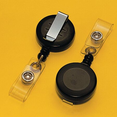 SEC633 - Retractable Badge/Key Reel - Black Plastic Medium-Duty Reel