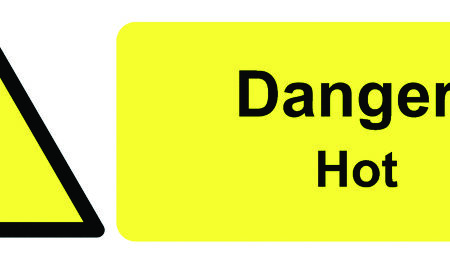 SLK2 - 50x150mm Danger Hot - Pk of 6