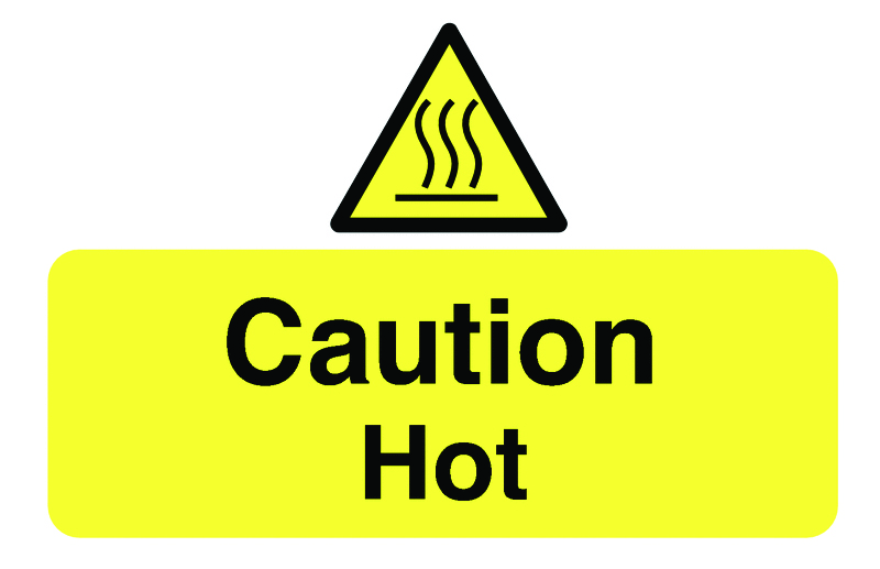 SML5A - 58x90mm Caution Hot - Pk of 6