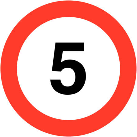TRF0022JP - 600mm 5 mph Class 1 Reflective Traffic Sign (Post)