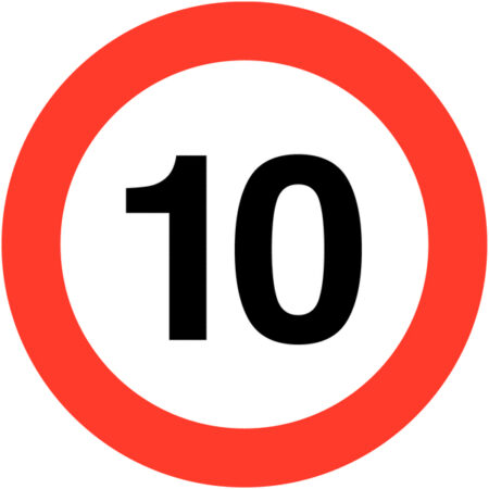 TRF0026JP - 600mm 10mph Class 1 Reflective Traffic Sign (Post)