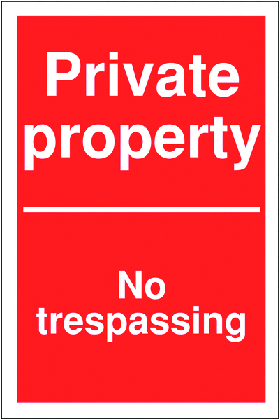 TRF0427AJAGP - 400x300 Private property No trespassing