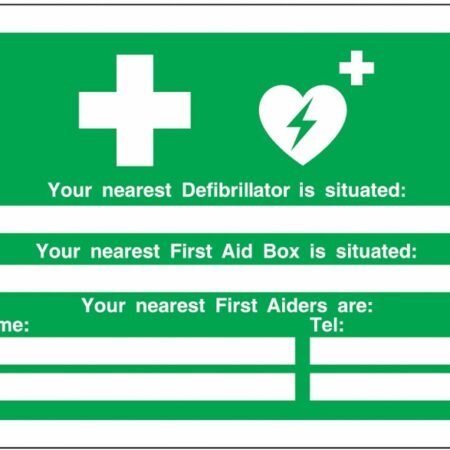 UPDATESIGN43 - 240x327mm Your Nearest Defibrillator Is Situated