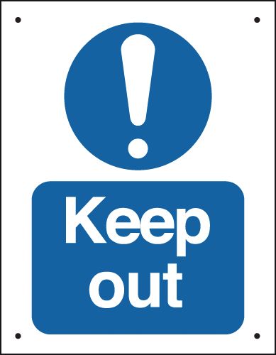 VA05A/A - 400x300mm Keep out Vandal resistant sign