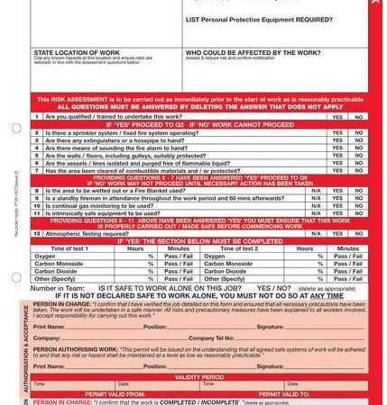 WP01 - Hot Work - Permits to Work