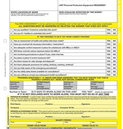 WP12 - Hazardous Substances - Permits to Work