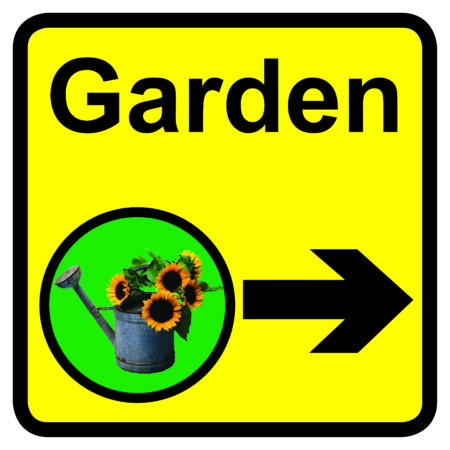 KAI302 - 300x300mm Garden Dementia Sign Arrow Right
