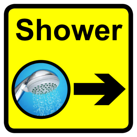 KAI306 - 300x300mm Shower Dementia Sign Arrow Right