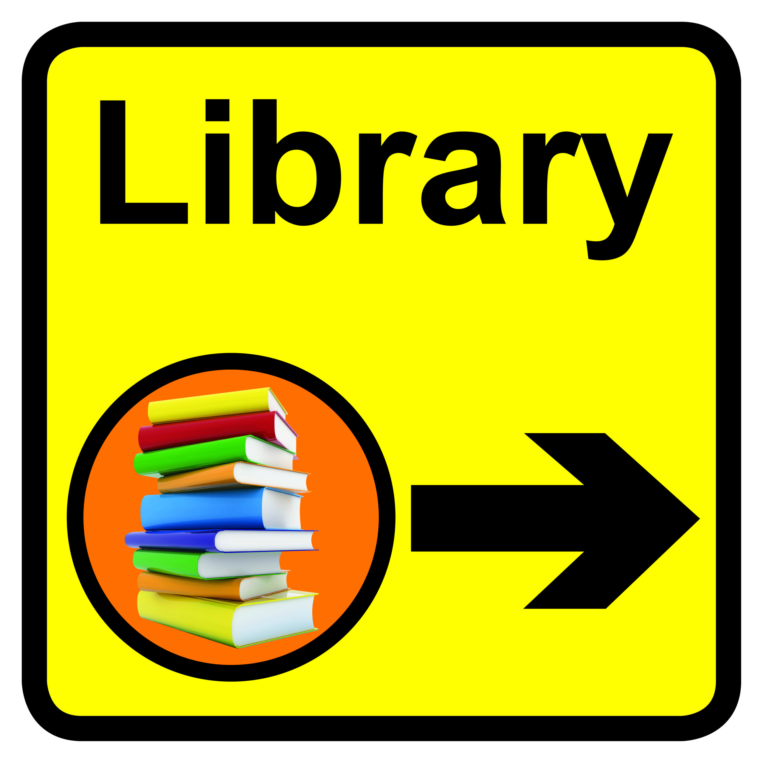 KAI311 - 300x300mm Library Dementia Sign Arrow Right