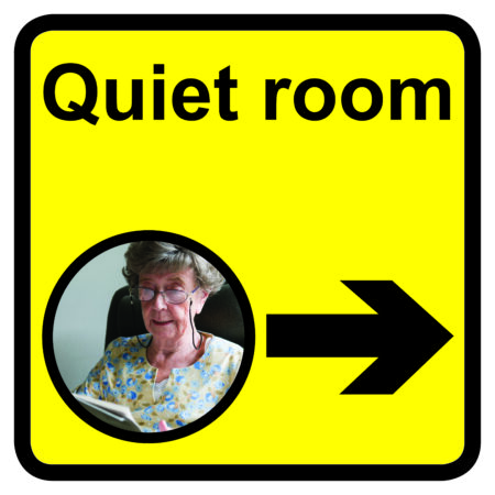 KAI312 - 300x300mm Quiet room Dementia Sign Arrow Right