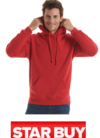 UX4 - The CLASSIC OVERHEAD POUCH HOODIE UNZIPPED. UX Hoodie 50% Polyester 50% Cotton 280GSM