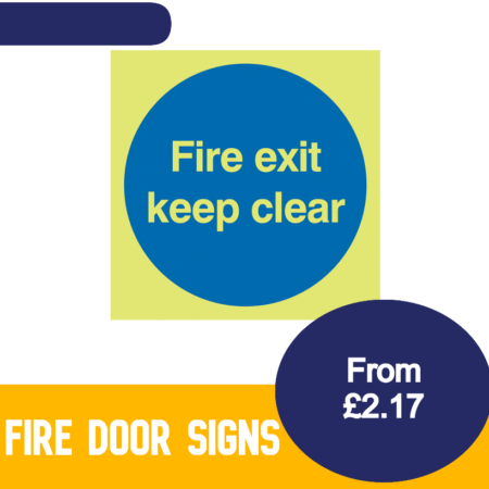 FX05108L - 150x150mm Fire Exit Keep Clear - Nite Glo Self Adhesive