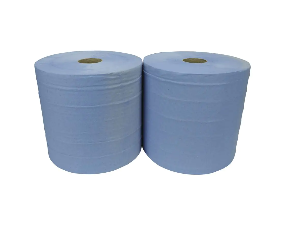 PP2492 Essentials 2ply Blue Jumbo Wiping Rolls ‑ Case of 2