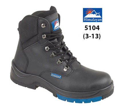 5104 HIMALAYAN Black Leather HyGrip Safety Hiker Boot with PU/Rubber Outsole S3 SRC
