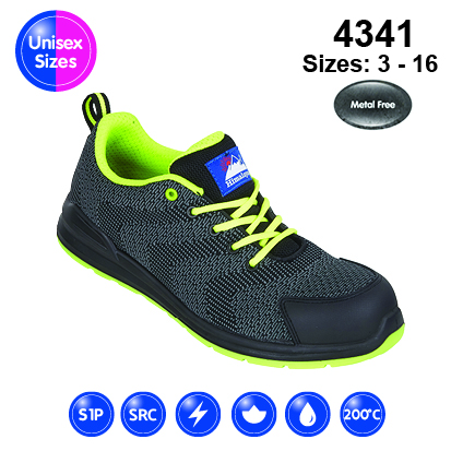 Black #FlyKnit Mesh Safety Trainer with Metal Free Toecap and Midsole