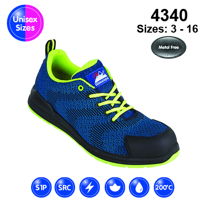HIMALAYAN Blue #FlyKnit Mesh Safety Trainer with Metal Free Toecap and Midsole