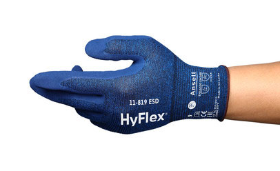 Ansell Hyflex 11-819 Esd Touchscreen Glove Blue