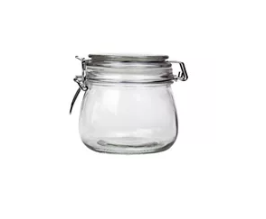 Clear Glass Clip Lid Canister