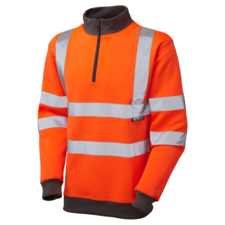 BRYNSWORTHY Leo EcoViz 1/4 Zip Sweatshirt-SS01-O-LEO