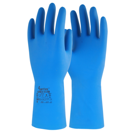 HANTEX® CHEMX-15B -BLUE NITRILE CHEMICAL GAUNTLET