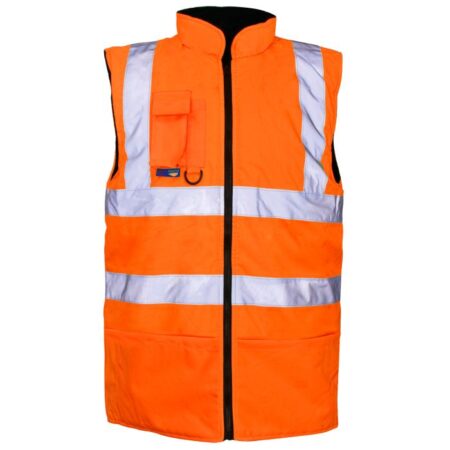 Breathable Reversible Fleece lined Interactive Bodywarmer 36781 Orange/Navy