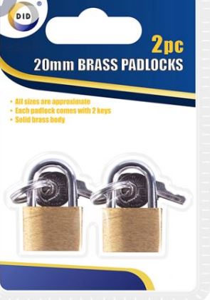 BRASS PADLOCK WITH KEYS SET 2pc
