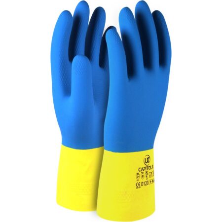 CAPITOL-2 - DUAL COLOUR LATEX GAUNTLET CAPITOL II - DOUBLE DIPPED CHEMICAL RESISTANT