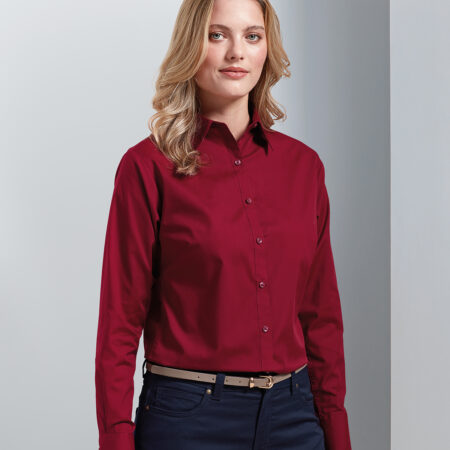 PR300 Women's poplin long sleeve blouse