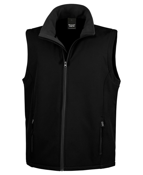 R232M MENS PRINTABLE SOFTSHELL BODYWARMER with RECYCLED fleece inner - Image 4