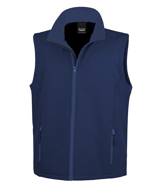R232M MENS PRINTABLE SOFTSHELL BODYWARMER with RECYCLED fleece inner - Image 2