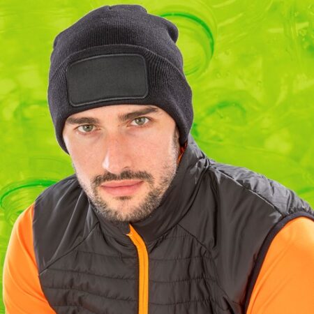 RC927 Recycled double knit printers beanie