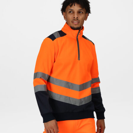TRF670 Regatta Pro hi-vis ¼-zip sweatshirt Featuring polyester sweat fabric Orange