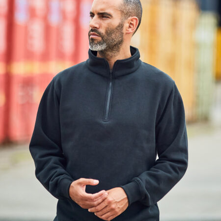 RX305 Pro ¼-neck zip sweatshirt twin-needle stitching, this sturdy garment will see you through any work environment.
