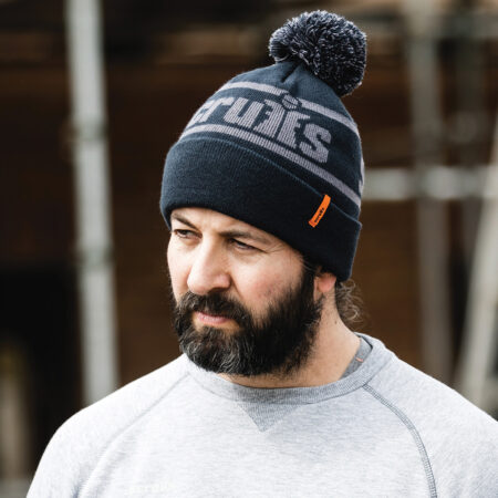 SH023 NAVY Trade bobble Hat