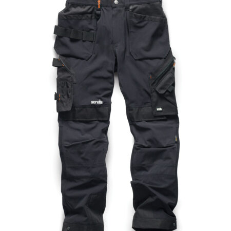 SH071BLAC  Scruffs Pro Flex Plus Holster Trousers - flexible slim fit trousers with four-way stretch fabric