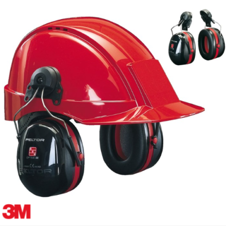 H540P3E-413-SV 3M™ PELTOR™ OPTIME™ III EARMUFFS, H540P3E-413-SV, 34 DB, BLACK/RED, HELMET MOUNTED