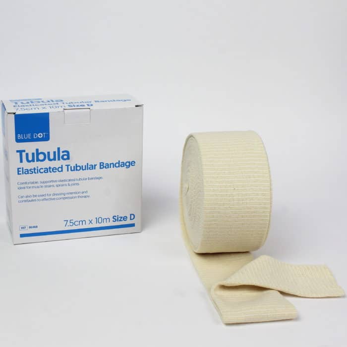 201522 - Blue Dot Tubular Bandage Size D 7.5cm x 1Mtr