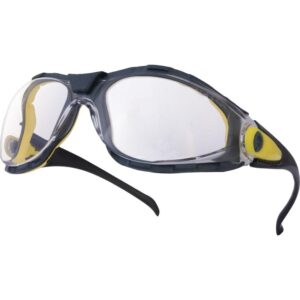 Delta Plus PACAYA CLEAR Clear-lens safety glasses with removable foam protection for intensive use