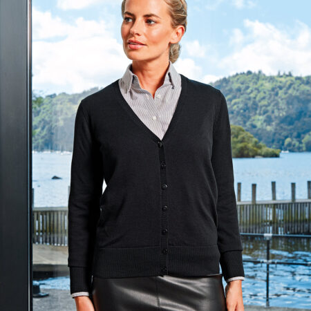 PR697 Women's button-through knitted cardigan Fabric 55% Cotton 45% Acrylic Weight 12 Gauge
