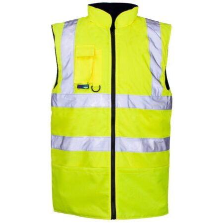 Breathable Reversible Fleece Lined Interactive Bodywarmer 36741 Yellow/Navy