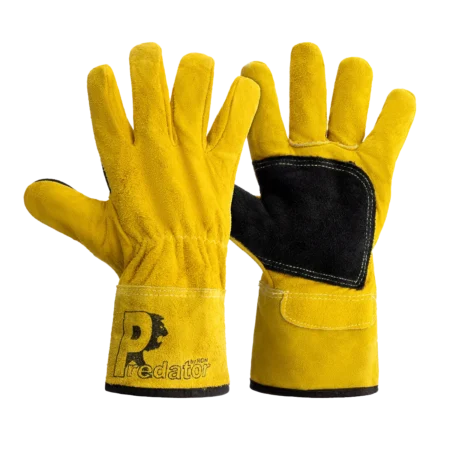 PRED4-GLOVE  Top quality gold split leather glove