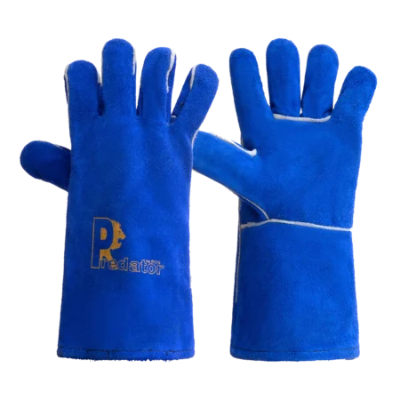 RSW1C-BLUE  High quality blue split leather gauntlet