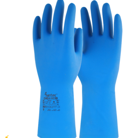 HANTEX-CHEM-X15B/BL Hantex® ChemX-15B -Blue Nitrile Chemical Gauntlet
