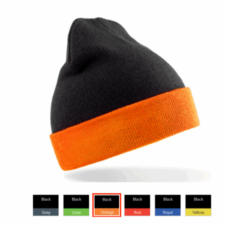 RC930X Recycled Black Compass Beanie-Two Tone