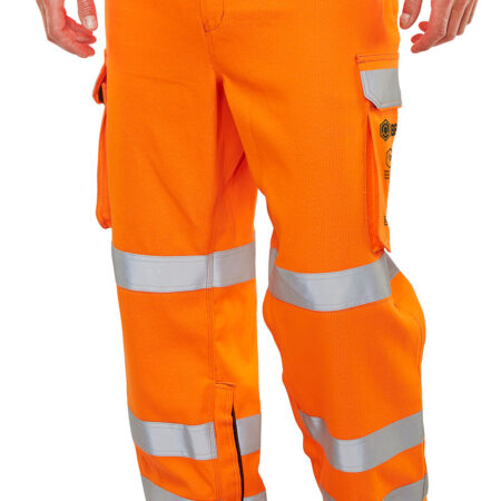 Beeswift Arc Compliant Hi-vis Rail Spec Trousers Orange